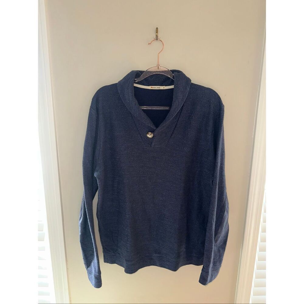 Marine Layer Woodside Shawl Collar Medium Men's Navy